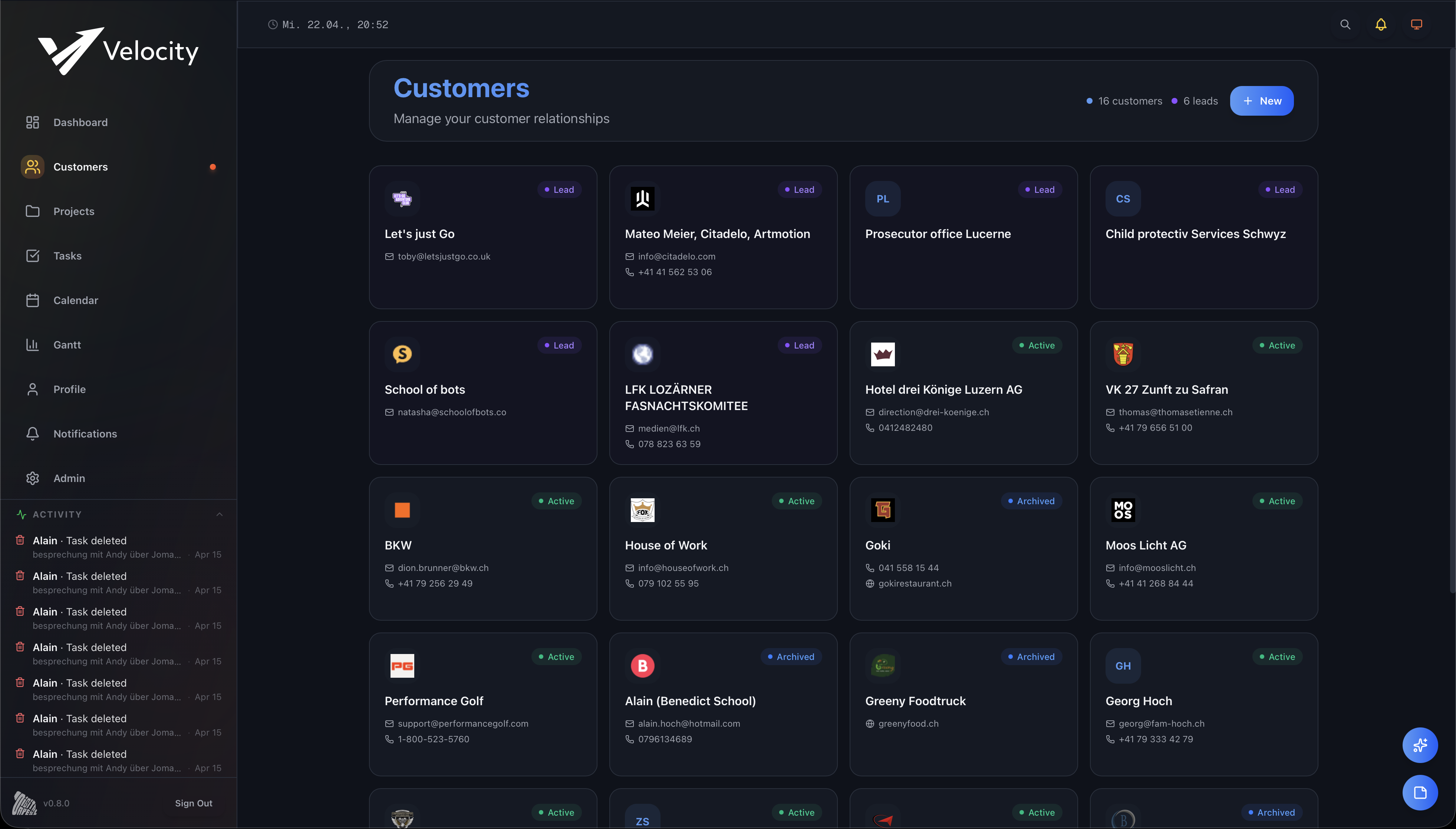 Velocity Customers